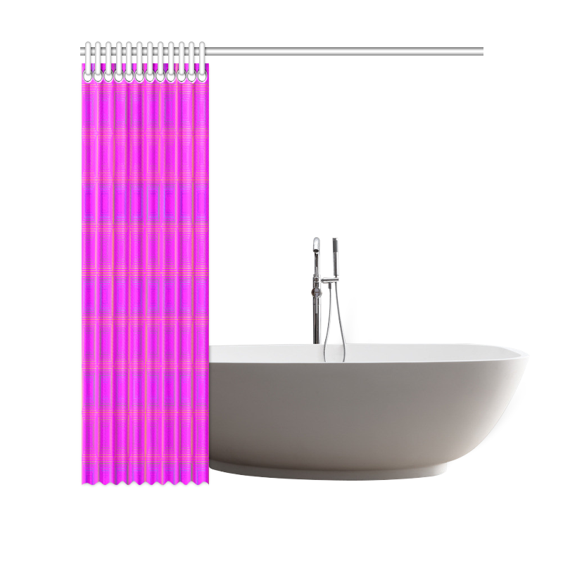 Pink golden multicolored multiple squares Shower Curtain 69"x70"