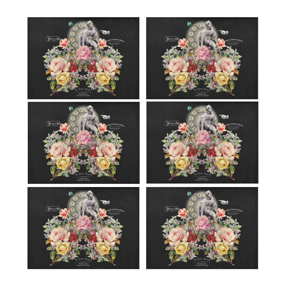 Nuit des Roses Revisited for Him Placemat 14’’ x 19’’ (Set of 6)
