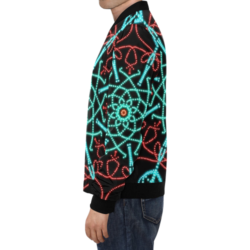 :Convergence: All Over Print Bomber Jacket for Men (Model H19)