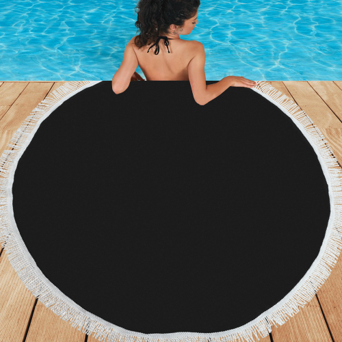 color black Circular Beach Shawl 59"x 59"