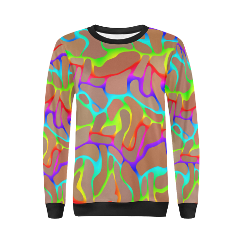 Colorful wavy shapes All Over Print Crewneck Sweatshirt for Women (Model H18)