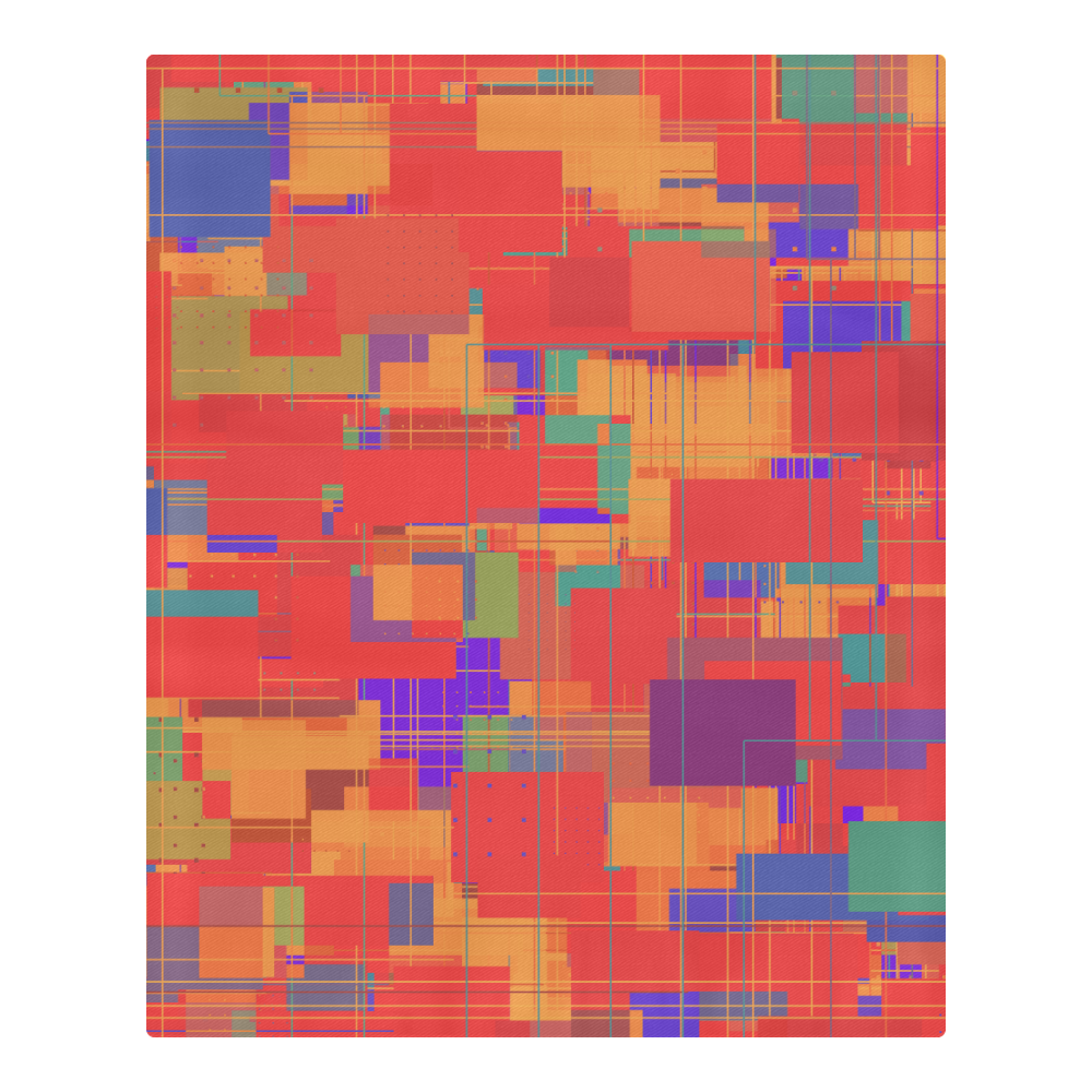 Random Shapes Abstract Pattern 3-Piece Bedding Set