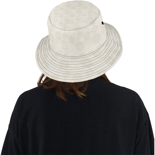 Wedding Day Cream Floral by Aleta All Over Print Bucket Hat