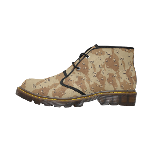 Vintage Desert Brown Camouflage Women's Canvas Chukka Boots/Large Size (Model 2402-1)