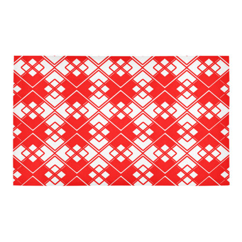 Abstract geometric pattern - red and white. Azalea Doormat 30" x 18" (Sponge Material)