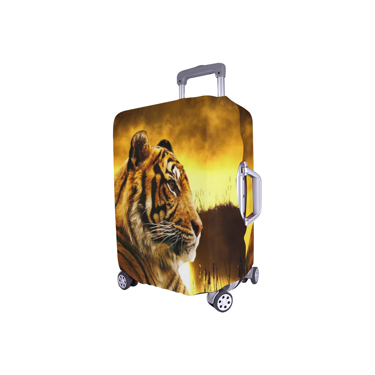 Tiger and Sunset Luggage Cover/Small 18"-21"