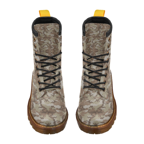 Woodland Desert Brown Camouflage High Grade PU Leather Martin Boots For Women Model 402H