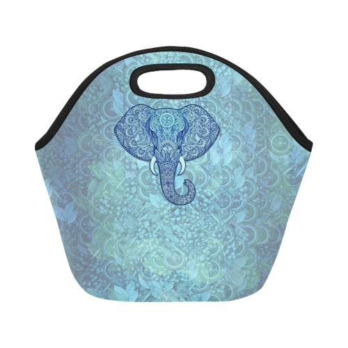Festival Diwali elephant blue Neoprene Lunch Bag/Small (Model 1669)