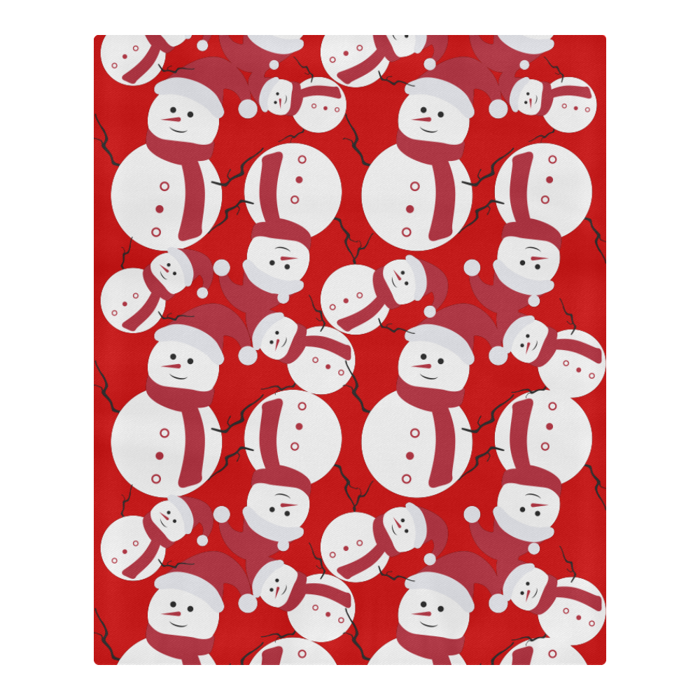 Snowman CHRISTMAS RED 3-Piece Bedding Set
