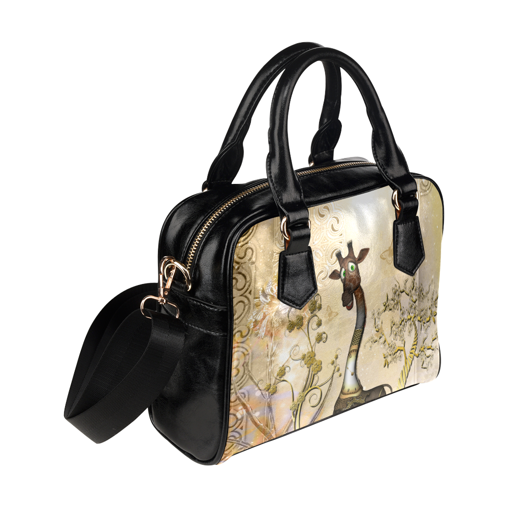 Funny steampunk giraffe Shoulder Handbag (Model 1634)