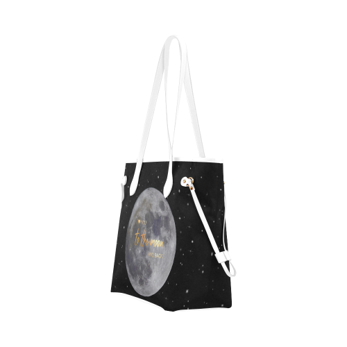 TO THE MOON AND BACK Clover Canvas Tote Bag (Model 1661)