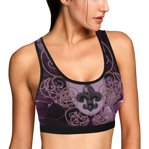 Flowers in soft violet colors Women's All Over Print Sports Bra (Model T52)
