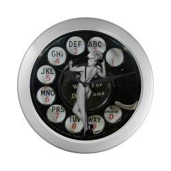 Please Wait for the Dial Tone Silver Color Wall Clock