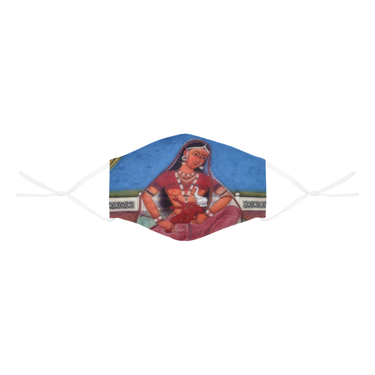 Deity Parvati with her Son Ganesha 3D Mouth Mask with Drawstring (Pack of 10) (Model M04)
