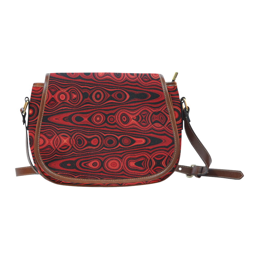 Brown Abstract Pattern Saddle Bag/Large (Model 1649)