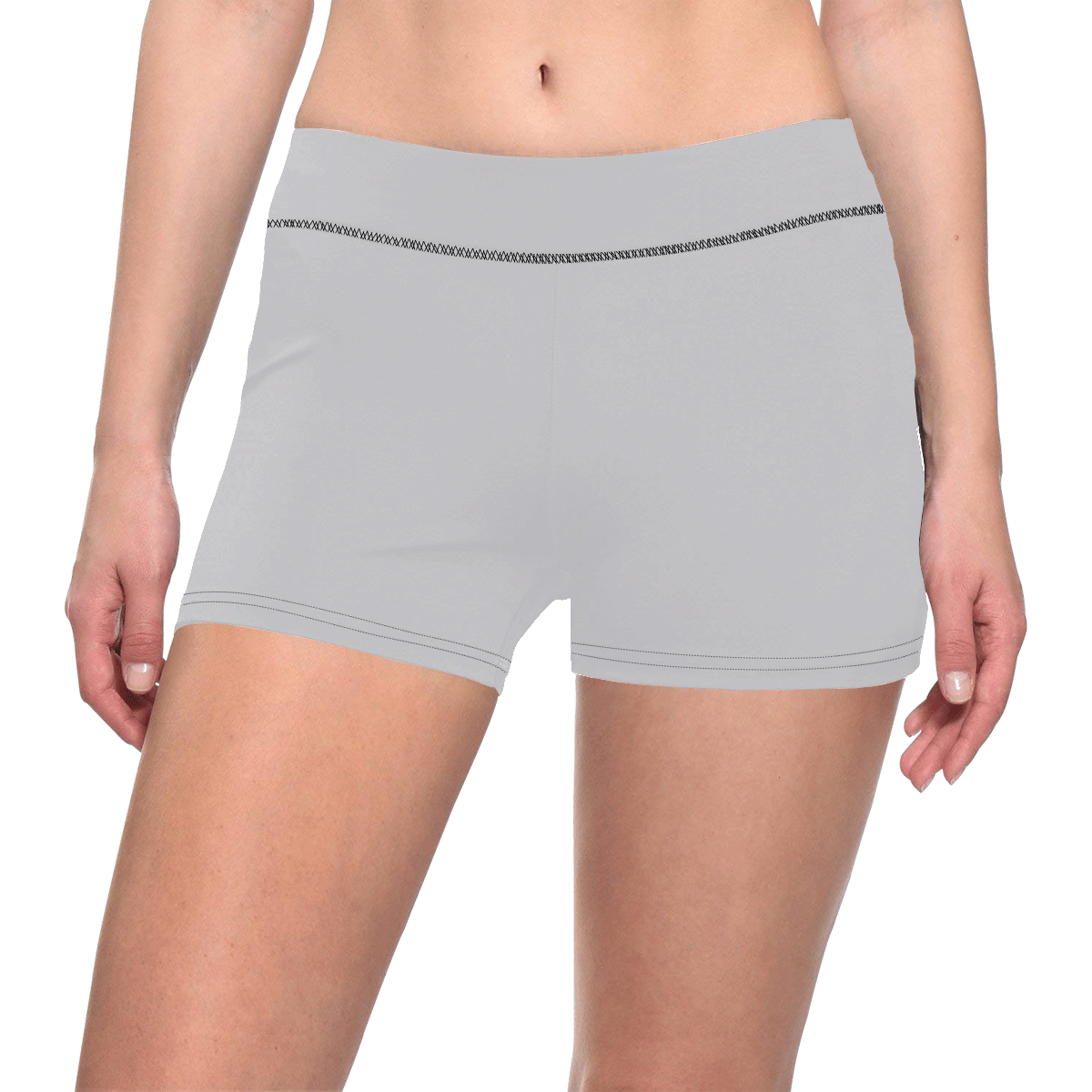 color light grey Women's All Over Print Short Leggings (Model L28)