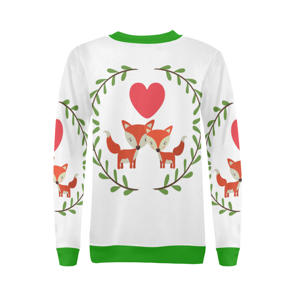 White foxes All Over Print Crewneck Sweatshirt for Women (Model H18)