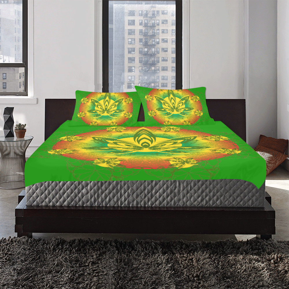 Rasta Nouveau (green) 3-Piece Bedding Set