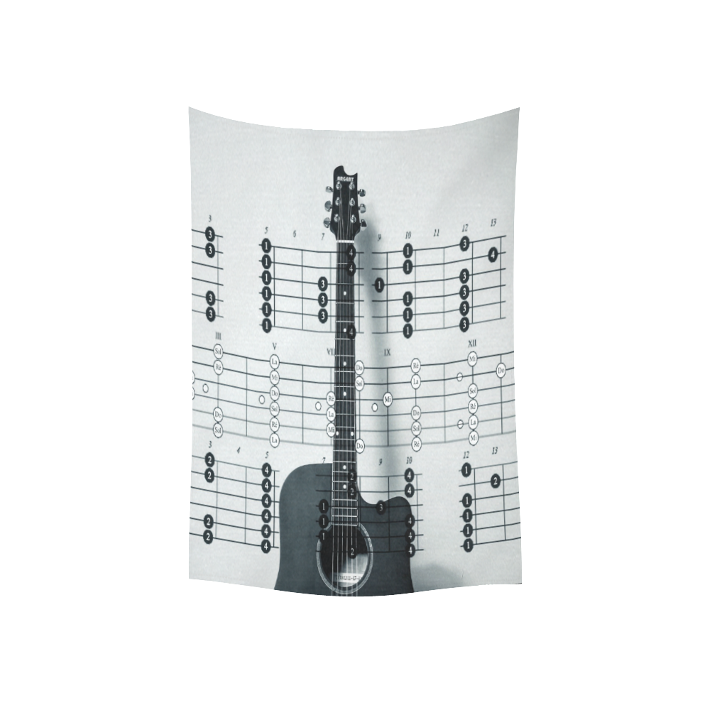Guitar Chords Cotton Linen Wall Tapestry 40"x 60"