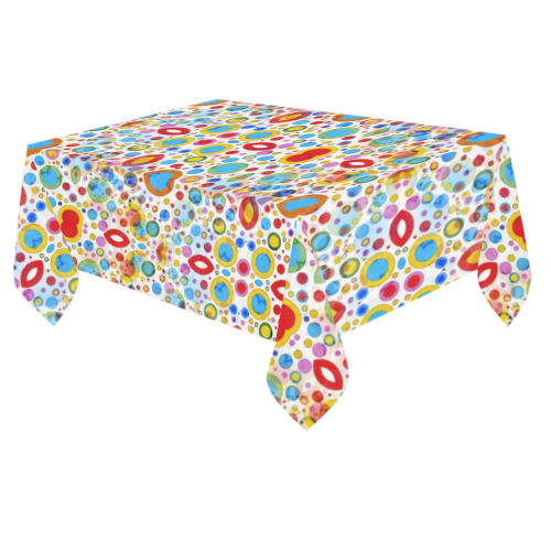 70er Pattern by K.Merske Cotton Linen Tablecloth 60"x 84"