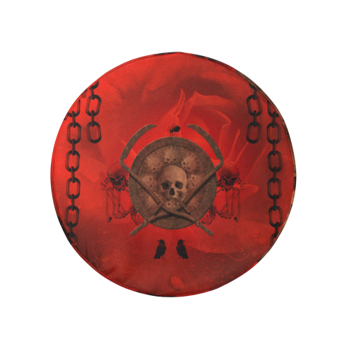 Skulls on red vintage background 32 Inch Spare Tire Cover