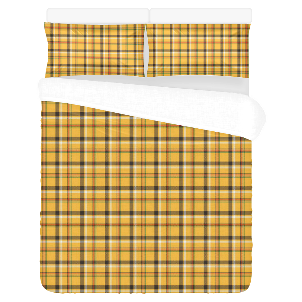 Yellow Tartan (Plaid) 3-Piece Bedding Set