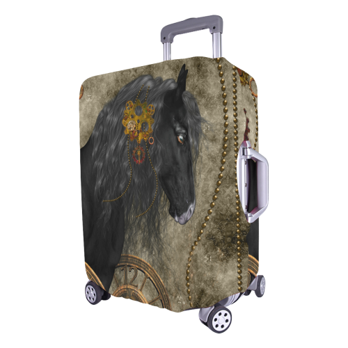 Beautiful wild horse with steampunk elements Luggage Cover/Large 26"-28"