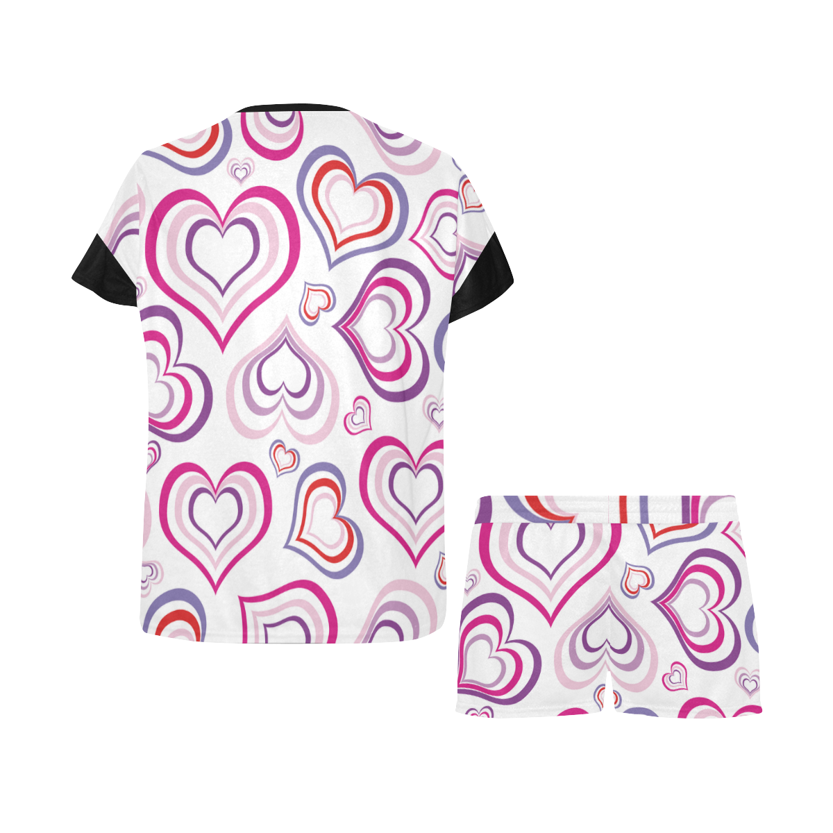 HEARTS SWIRLY Women's Short Pajama Set
