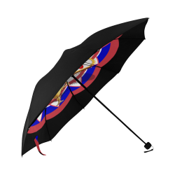 LasVegasIcons Poker Chip - Vegas Sign on Black Anti-UV Foldable Umbrella (Underside Printing) (U07)
