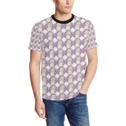 flowers Men's All Over Print T-Shirt (Solid Color Neck) (Model T63)