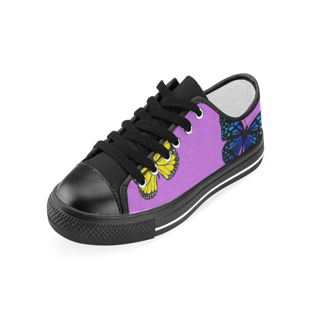 mariposas fondo lila Women's Classic Canvas Shoes (Model 018)