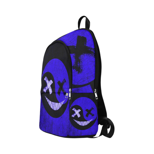Woke Rave Smiley Midnight Blue Festival Fabric Backpack for Adult (Model 1659)