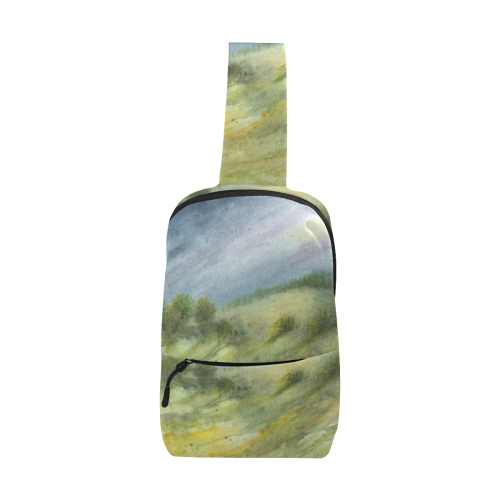 Jewell Landscape - Precious Stones Watercolors Chest Bag (Model 1678)