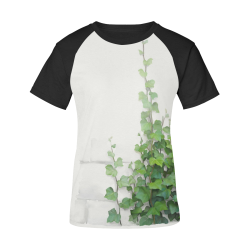 Watercolor Vines, climbing plant watercolor Women's Raglan T-Shirt/Front Printing (Model T62)