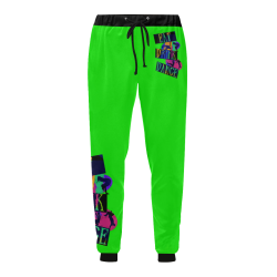 Break Dancing Colorful / Green Men's All Over Print Sweatpants/Large Size (Model L11)