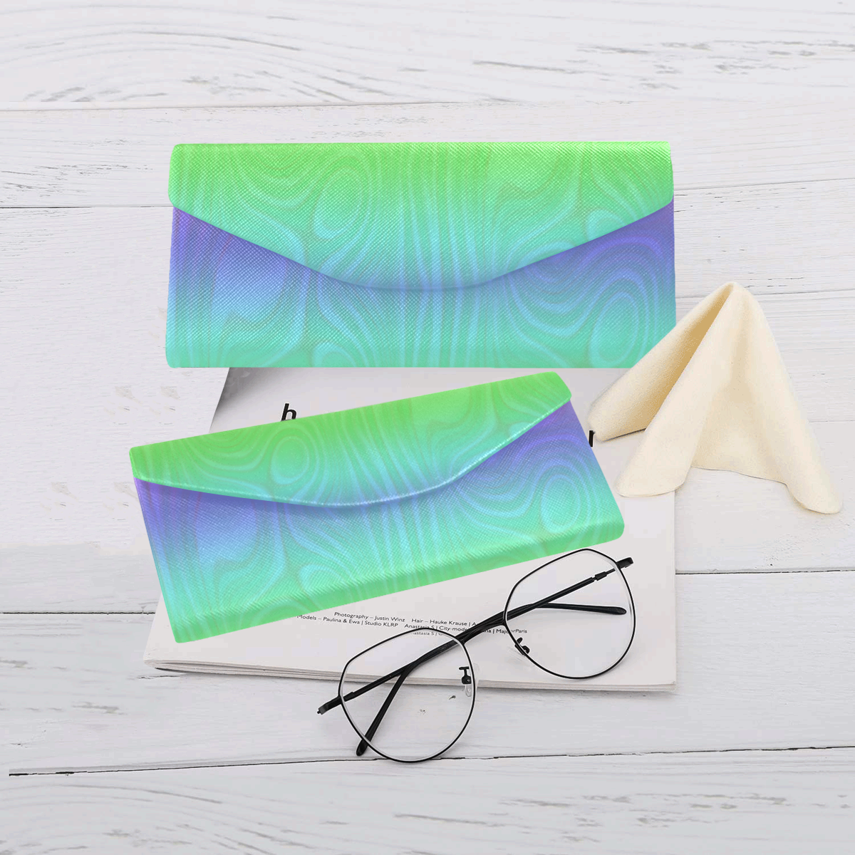 Groovy Pastel Rainbows Custom Foldable Glasses Case