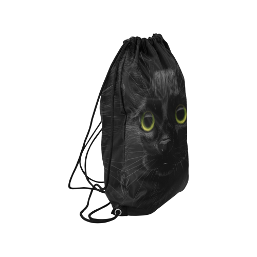 Black Cat Small Drawstring Bag Model 1604 (Twin Sides) 11"(W) * 17.7"(H)