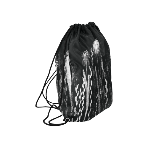 Santa Fe Black and White Large Drawstring Bag Model 1604 (Twin Sides)  16.5"(W) * 19.3"(H)