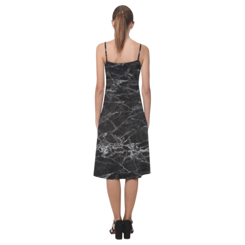 Marble Black Pattern Alcestis Slip Dress (Model D05)