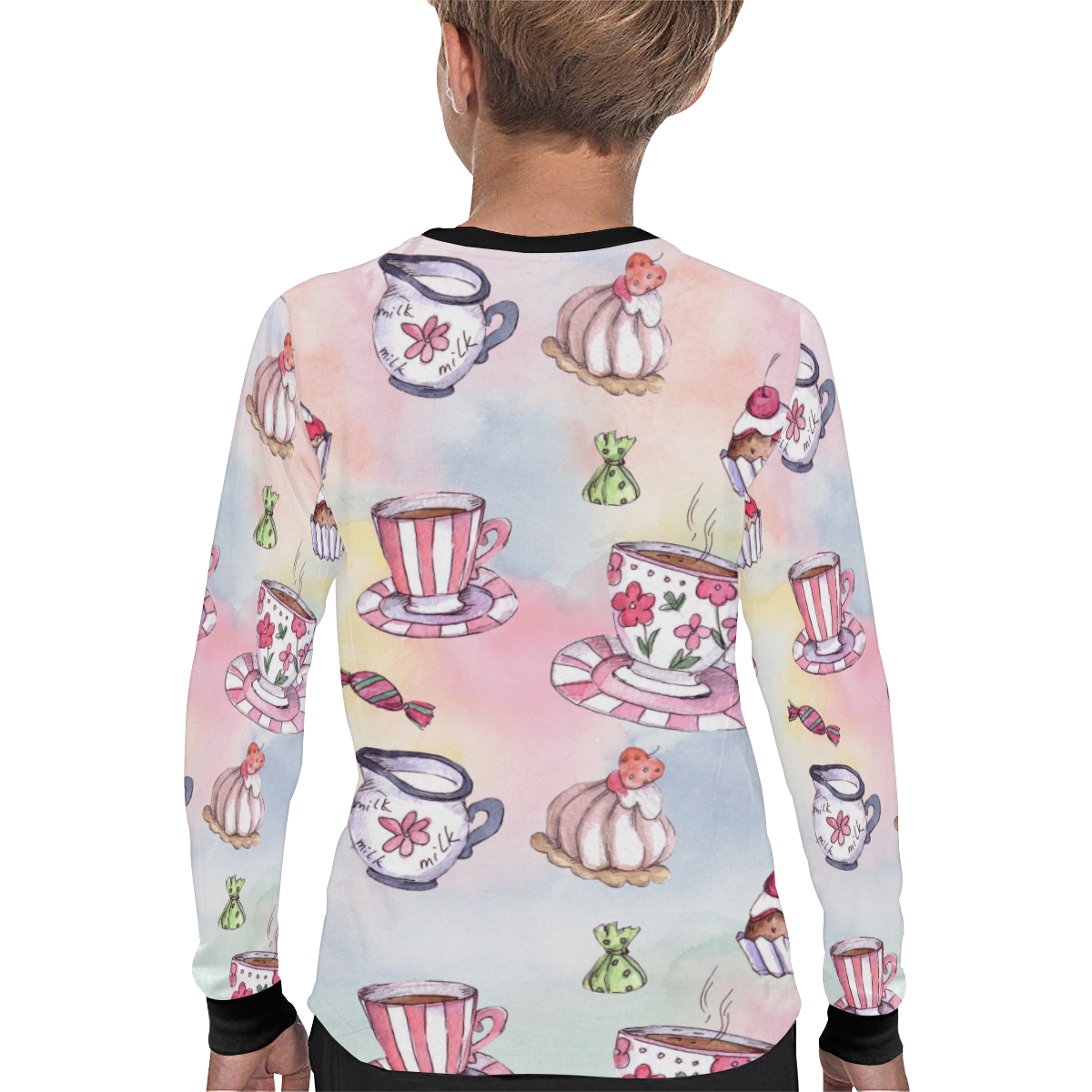 Coffee and sweeets Kids' All Over Print Long Sleeve T-shirt (Model T51)