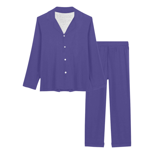color dark slate blue Women's Long Pajama Set
