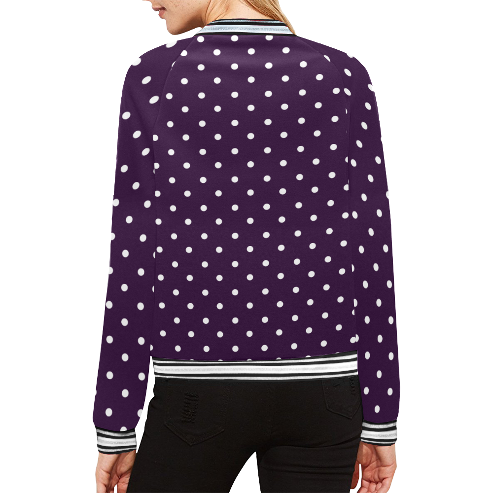 little  dots purple All Over Print Bomber Jacket for Women (Model H21)