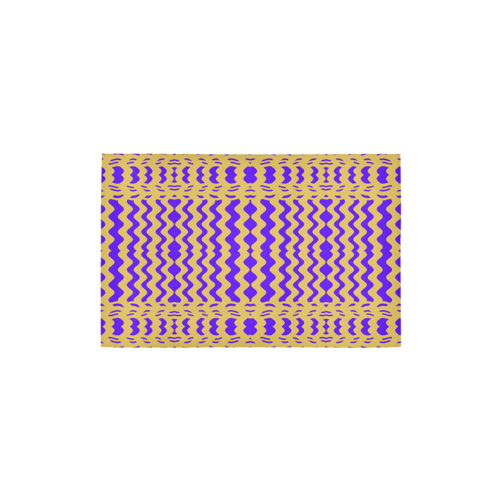 Purple Yellow Modern  Waves Lines Area Rug 2'7"x 1'8‘’