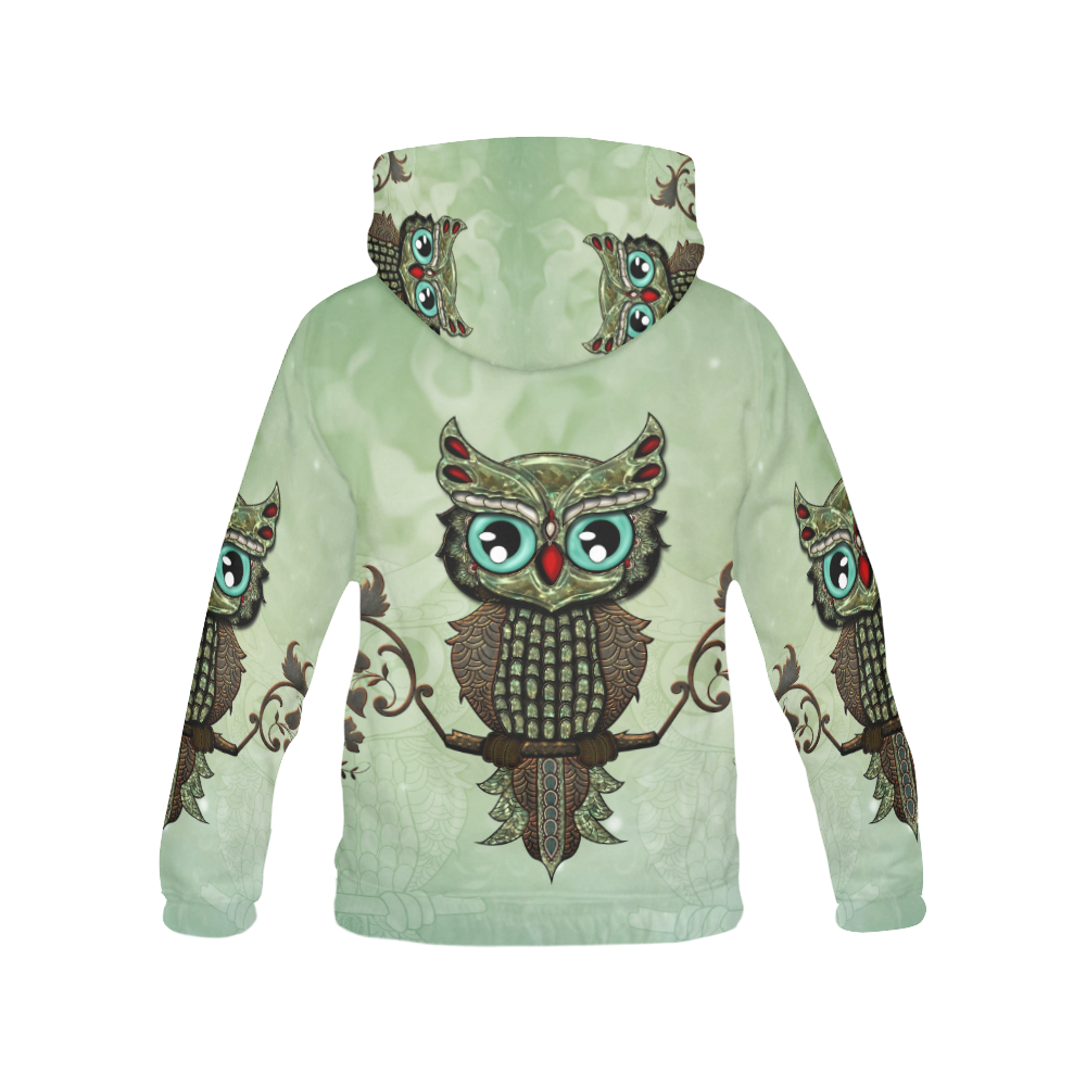 Wonderful owl, diamonds All Over Print Hoodie for Women (USA Size) (Model H13)