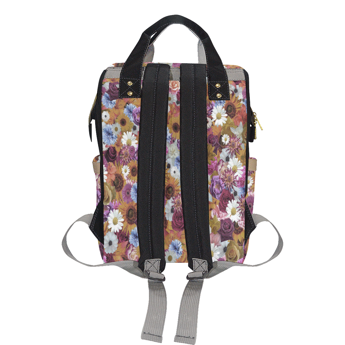 Purple Rust Fantasy Garden Multi-Function Diaper Backpack/Diaper Bag (Model 1688)