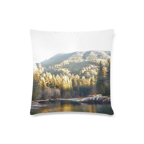 mountain river and frost Custom Zippered Pillow Case 16"x16"(Twin Sides)