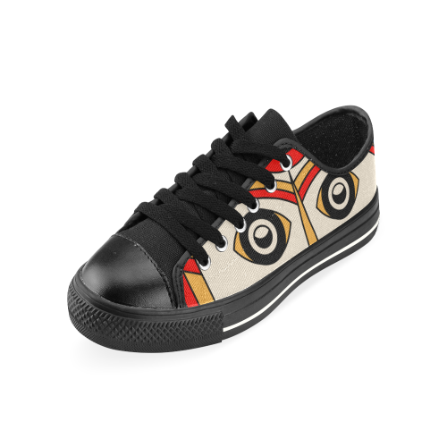 Aztec Religion Tribal Low Top Canvas Shoes for Kid (Model 018)