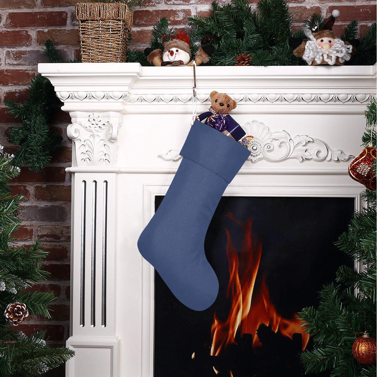 color Delft blue Christmas Stocking