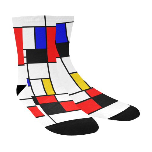 Bauhouse Composition Mondrian Style Crew Socks