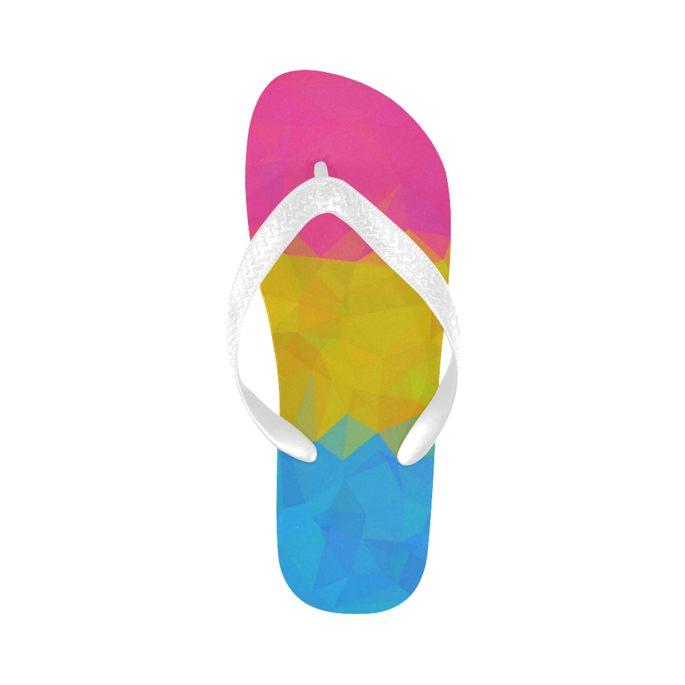 Geometric Pansexual Pride Flip Flops for Men/Women (Model 040)